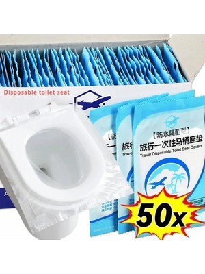 50 Adet Tek Kullanımlık Klozet Örtüsü Klozet Poşeti Klozet Kapak Örtüsü Dispenseri