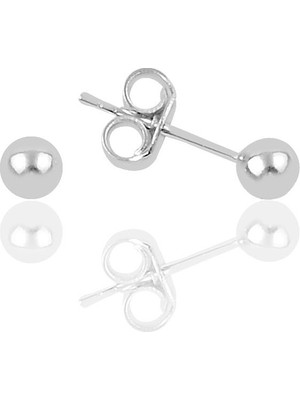 Söğütlü Silver 925 Ayar Gümüş 3 mm Top Küpe Minimalist Tasarım ile Günlük ve Özel Kullanıma Uygun