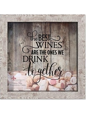 Frames Huş Ağacı 10X10 Yıpranmış Gölge Kutusu Şarap Mantar Tutucu