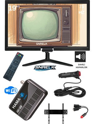 Snrelk 12V Karavan Tekne Yat Araç Uyumlu 49 Ekran Çanaklı-Çanaksız(Wifi) Uydu Alıcılı Full Set Monitör Tv