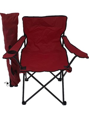 Bofigo Katlanır Kamp Sandalyesi Kırmızı Polyester Malzeme ile Taşıma Çantalı 110 kg Kapasiteli