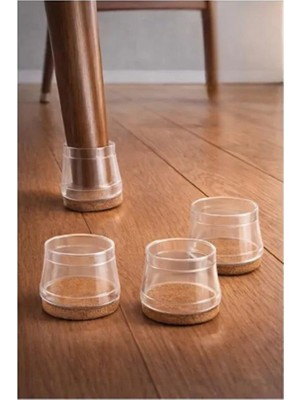 Nirnisa 2.5-3.2 cm Ayaklar Için 4 Lü Keçeli Silikon Masa Sandalye Ayak Pabucu Zemin Koruyucu Keçesi Plastiği