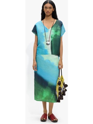 Parfois Kadın %100 Keten Desenli Bluz