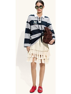 Parfois Kadın Çizgili Sweatshirt %100 Pamuk