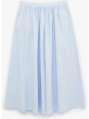 Koton Kadın Pamuklu Çan Kesim Poplin Midi Etek 6SAK70013