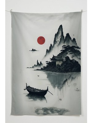 Charmbi Issız Ada Temalı Duvar Örtüsü – Büyük Boy Tapestry Duvar Halısı, Oyun Anime Film Oda Dekor