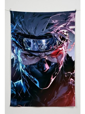 Charmbi Naruto, Sharinganlı Kakashi Duvar Örtüsü Büyük Boy Tapestry Duvar Halısı, Oyun Anime Film Oda Dekor
