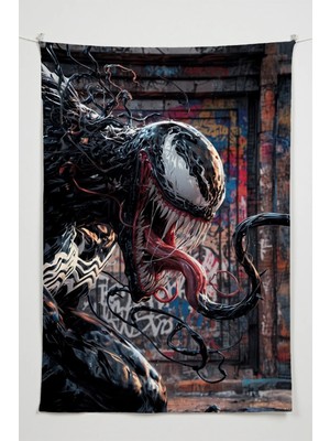 Charmbi Örümcek Adam Venom Duvar Örtüsü – Büyük Boy Tapestry Duvar Halısı, Oyun Anime Film Oda Dekor