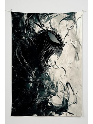 Charmbi Venom Örümcek Adam Duvar Örtüsü – Büyük Boy Tapestry Duvar Halısı, Oyun Anime Film Oda Dekor