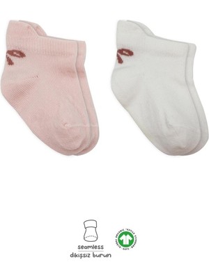 Urfakent 2'li Sneakers Smile Penye Çorap 20106 Pembe Ekru