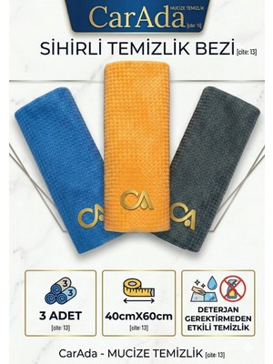 Carada Sihirli Mikrofiber Temizlik Bez, Cam Ayna Temizlik Bezi 3 Adet 40X60CM
