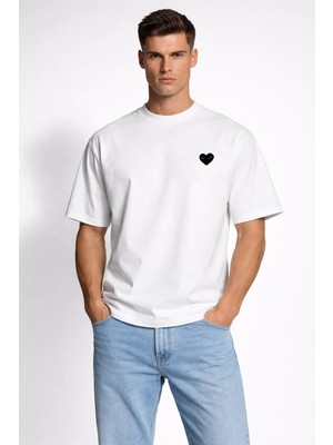 Camblys Unisex Comme Des Garçons Kızgın Ön Baskılı Oversize Kalın Kumaş Bol Kesim Pamuklu T-Shirt