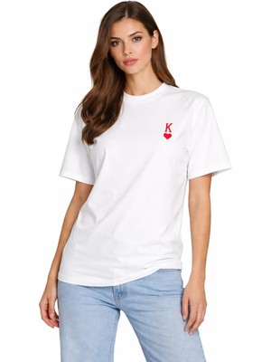 Camblys Unisex Kadın Erkek Iskanbil Logo Ön Baskılı Oversize Kalın Kumaş Bol Kesim Pamuklu T-Shirt