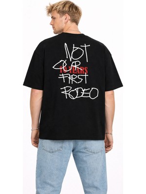 Camblys Unisex Kadın Erkek El Yazılı Not Our Sırt Baskılı Oversize Kalın Kumaş Bol Kesim Pamuklu T-Shirt
