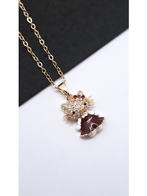 Serenity Elbiseli Hello Kity Çelik Kolye