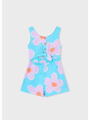 Mayoral Kız Çocuk Fiyonk Detaylı Askılı Şort Tulum 3889 Lila