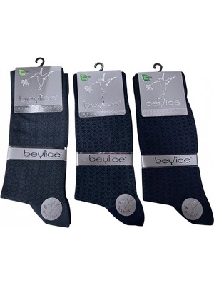 Çamaşır Kenti Beylice Desenli Bambu Dikişsiz Erkek Çorabı -Sıkmayan Lastik- Tavşan Kulağı Kavrayan Topuk 12