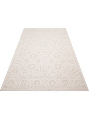 Eko Halı Liza Kilim Liz 03 White Xw Vintage Tarz Yumuşak Tuşeli Çamaşır Makinesinde Yıkanabilen Kaymaz Tabanlı Şık Kilim