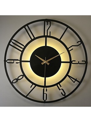Muyika Design Modern LED Işıklı Metal Duvar Saati – Şık ve Sessiz Mekanizma, Ev Ofis Dekoratif Tasarım-Bunnela
