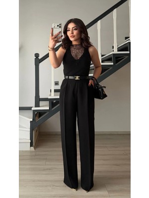 Elisin Siyah Premium Palazzo Pantolon