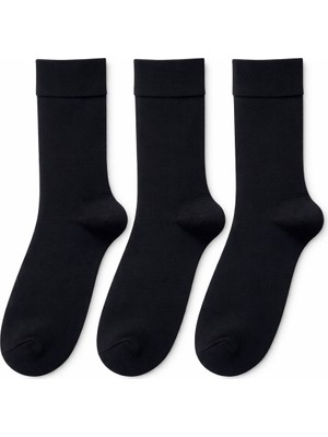 QUALITY WALKING 3’lü Erkek Bambu Dikişsiz Uzun Çorap Ince Yapı Klasik Şık Kullanım