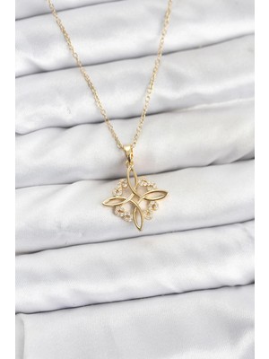 Nexgen 316L Çelik Zincir Gold Renk Sonsuzluk Model Zirkon Taşlı Kadın Kolye