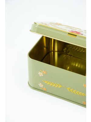 DAKS Yeşil (107 x 72 x 50 mm) - Premium Fleur Gold Kabartmalı Metal Hediyelik Dekoratif Saklama Kutusu