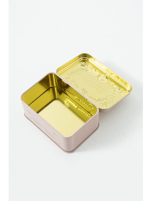 DAKS Pembe (107 x 72 x 50 mm) - Premium Fleur Gold Kabartmalı Metal Hediyelik Dekoratif Saklama Kutusu
