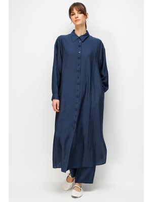 Micca Goldy %85 Lyocell Soft Kumaştan Patı Elişi Dikiş Detaylı Spor ve Zamansız Pantalon  Kombinli Takım-Laci