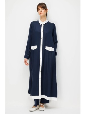 Micca %100 Doğal LyoCELL Maxi Dökümlü Soft Kumaş Summer Garnili Maxi Elbise Ferace-Laci