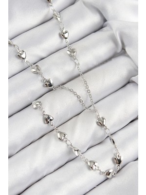 Nexgen Pirinç Zirkon Taşlı Kalp Model Gümüş Renk Y Kolye