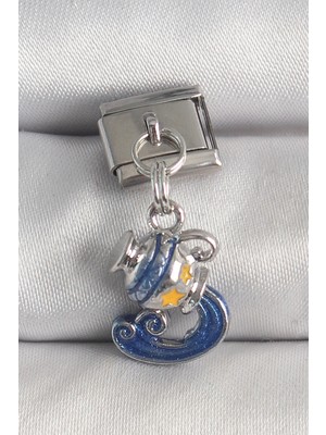 Nexgen 316L Çelik Gümüş Renk Sallantı Kova Burç Model Nomination Charm