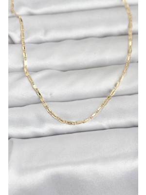 Nexgen cm 14K Gold Renk Lazerli Zincir Model 60 cm Kadın Kolye