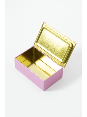 DAKS Premium Gold Çerçeveli Metal Takı Kutusu - Pembe