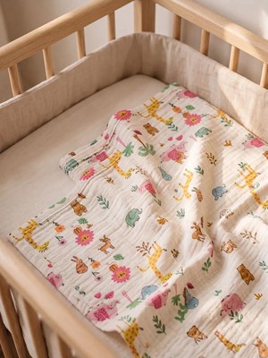 LC Waikiki Baskılı Kız Bebek Müslin Örtü 80X90 cm  (S6)