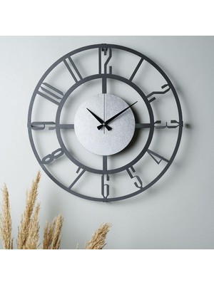 Muyika Design Muyika Bunnela Gümüş/siyah Metal Renkli Duvar Saati 50X50CM Mds-50