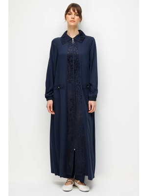 Micca %100 Doğal Lyocell Maxi Dökümlü Soft Kumaş ve Desen Geçişli Ferace-Laci