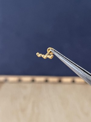 Rupen Kraft %100 G23 Titanyum 3 Kalp Altın Titanyum Model Titanyum Labret Kıkırdak Piercing