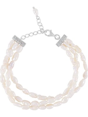 Taşmir Sertifikalı Üç Sıra Gerçek Doğal Arpa Inci Bileklik