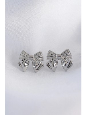 Nexgen Pirinç Gümüş Renk Fiyonk Küpe