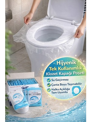 Toyfest Hijyenik Tek Kullanımlık Klozet Kapağı Poşeti 50 Adet Seyahat Tipi Tuvalet Koruyucu Örtü