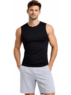 Luviera Şahin Erkek Sıfır Kollu Pamuklu Atlet 3'lü Paket