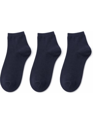 QUALITY WALKING 3'lü Dikişsiz Pamuklu Bilek Üstü Çorap Yumuşak Dokulu Günlük Konfor Sade ve Güçlü Tasarım