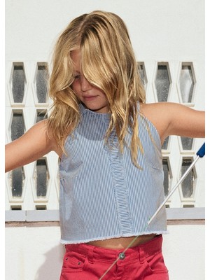 Mayoral Kız Çocuk Çizgili Kot Bluz - 06025