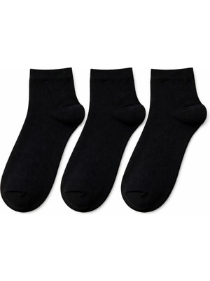 QUALITY WALKING 3'lü Dikişsiz Pamuklu Bilek Üstü Çorap Yumuşak Dokulu Günlük Konfor Sade ve Güçlü Tasarım