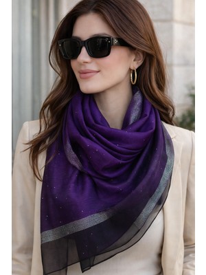 Sacce Scarves & Accessories Ipek Görünümlü Sim Şeritli Işıltılı Şal – Zarif, Hafif ve Şık Ipek Şal
