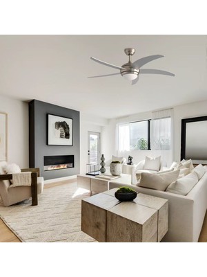 Colours Hanki 2026 Model DC Motor Led Aydınlatma Uzaktan Kumandalı Tavan Vantilatörü 132 cm Gri 5 Kanat