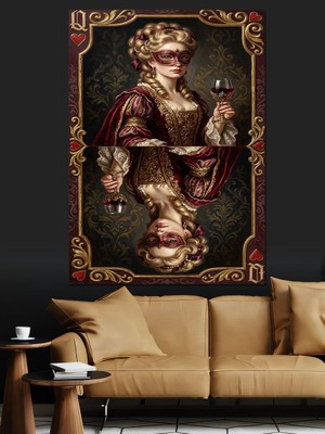 Karizma Tablo Iskambil Kağıdı ve Içki Temalı Dekoratif Kanvas - Mdf Ahşap Tablo