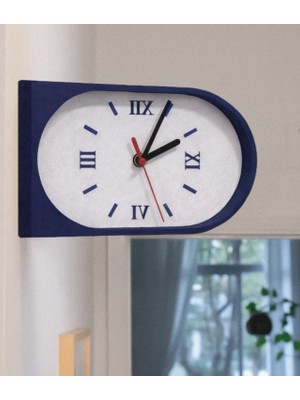 Hanart Istasyon Tipi Çift Taraflı Modern Dekoratif Duvar Saati Lacivert