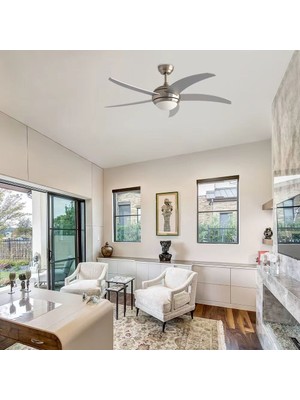 Nidage Colours Hanki 2026 Model DC Motor Led Aydınlatma Uzaktan Kumandalı Tavan Vantilatörü 132 cm Gri 5 Kanat